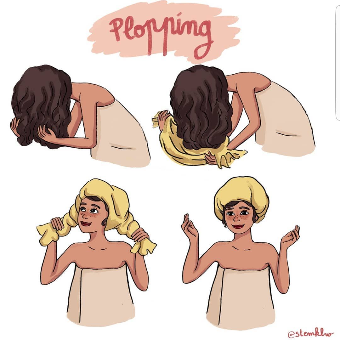 Plopping (technique pour garder les cheveux souples avec de jolis boucles)