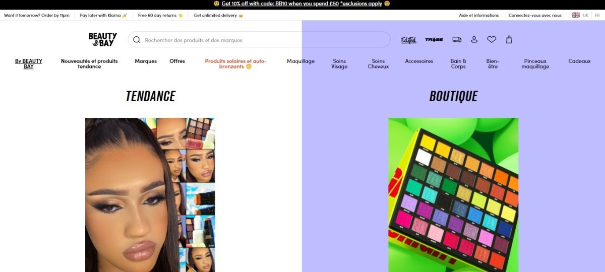 Beauty Bay pour acheter des articles de maquillage